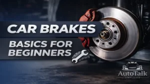 Car brakes basics for beginners showing a disc brake and brake caliper