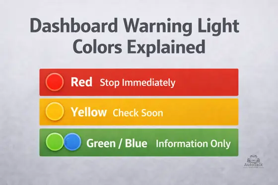 dashboard warning light colors explained using red yellow and green indicators