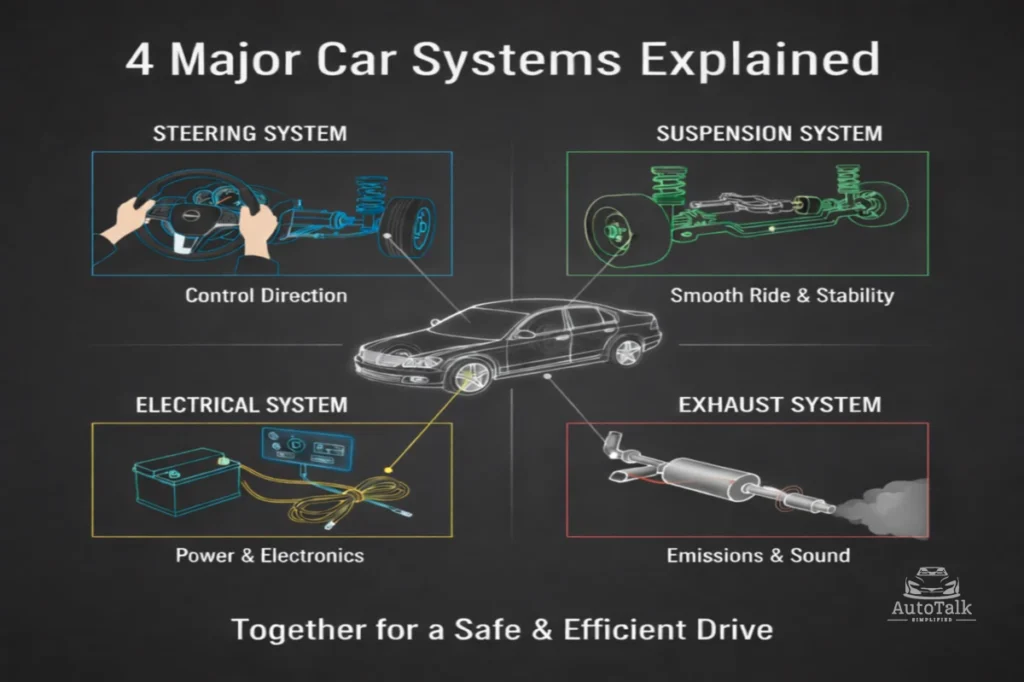 4 major car systems working together inside a car